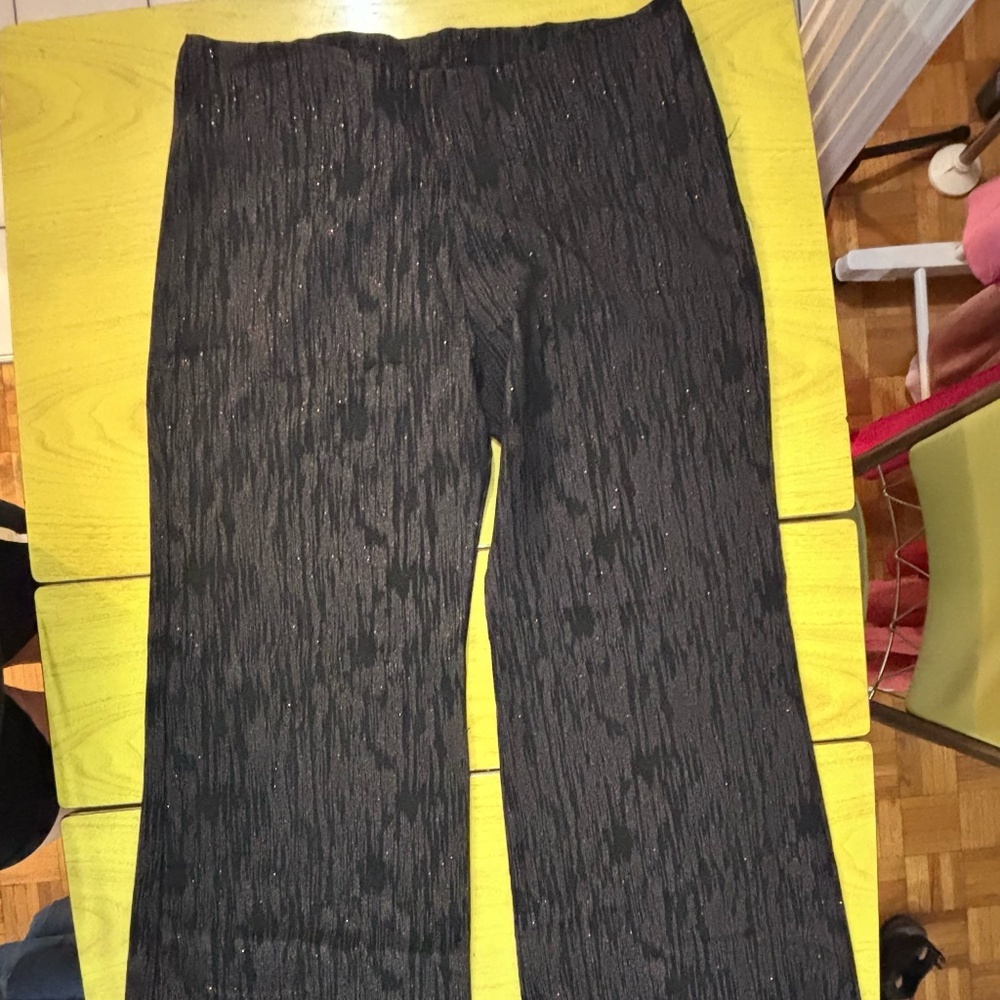 Vintage Wide Leg Pants in Black with Subtle Sparkle